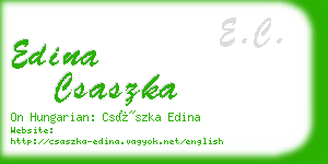 edina csaszka business card